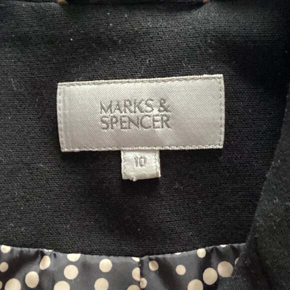 Marks & Spencer Vintage Women's Black Blazer Lined Cropped Classic Office UK 10 - Picture 5 of 7